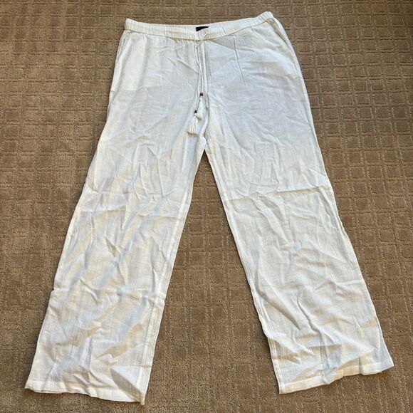 J. Crew Lightweight Wide Leg Pull On Pants Women's XL White Beachy Coverup NWT - Picture 1 of 9